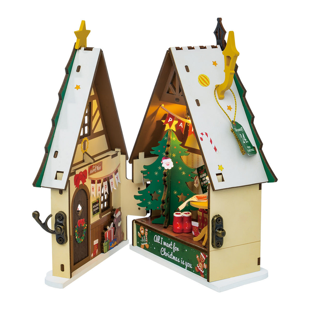 Rolife Twinkling Christmas House DIY Miniature House DS036