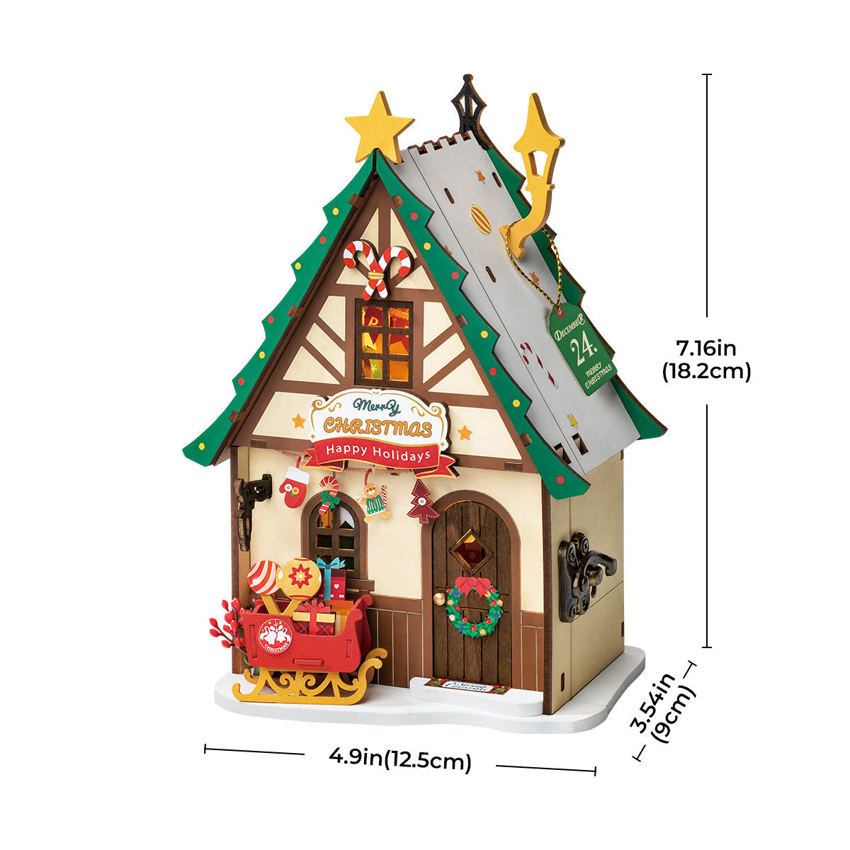 Rolife Twinkling Christmas House DIY Miniature House DS036