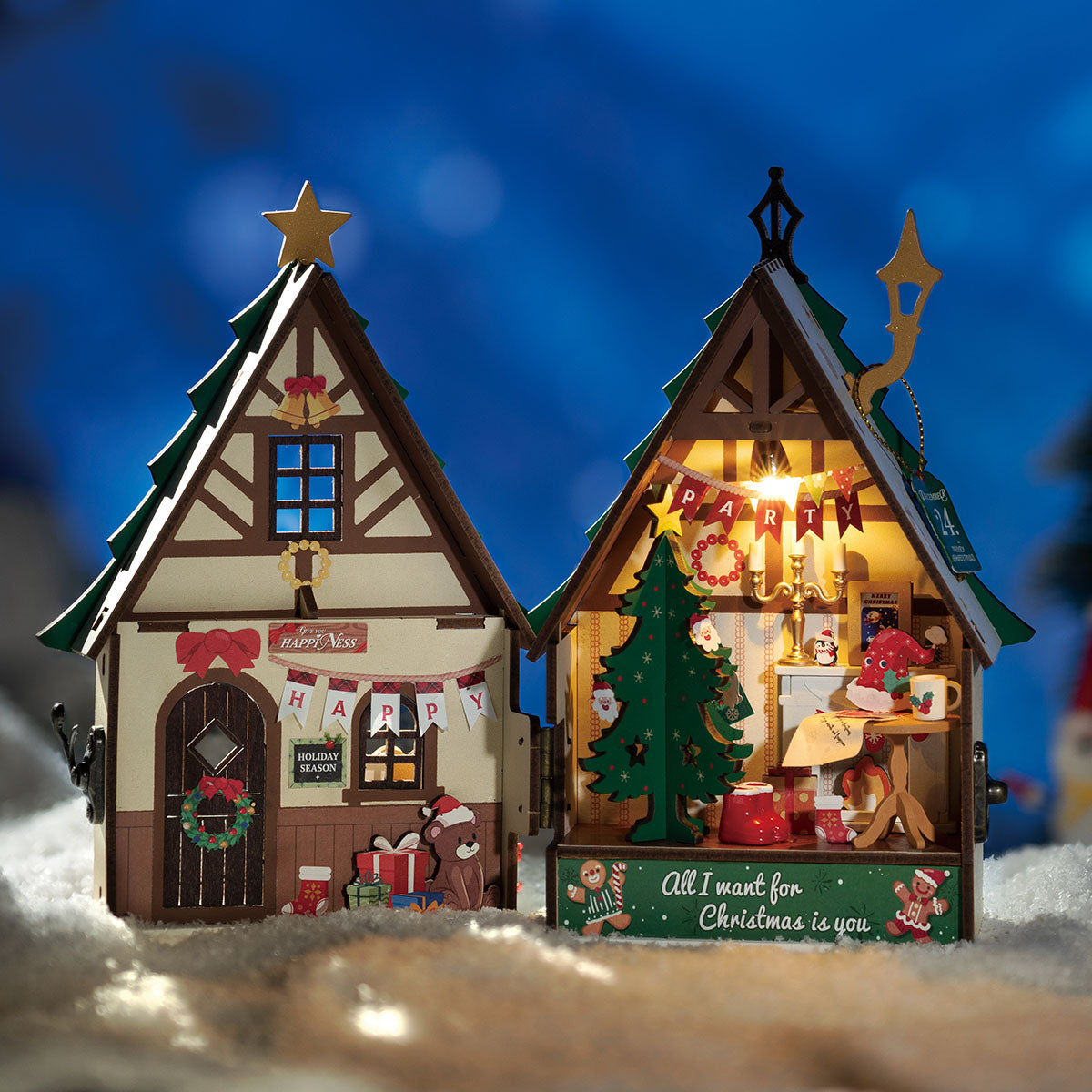 Rolife Twinkling Christmas House DIY Miniature House DS036