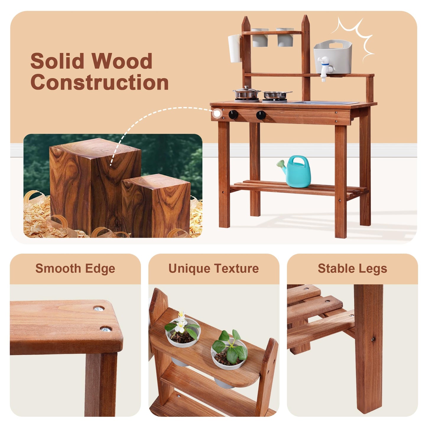 ROBUD Wooden Outdoor Kitchen Playset - Mud