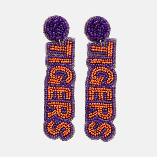 Clemson Beaded Earrings