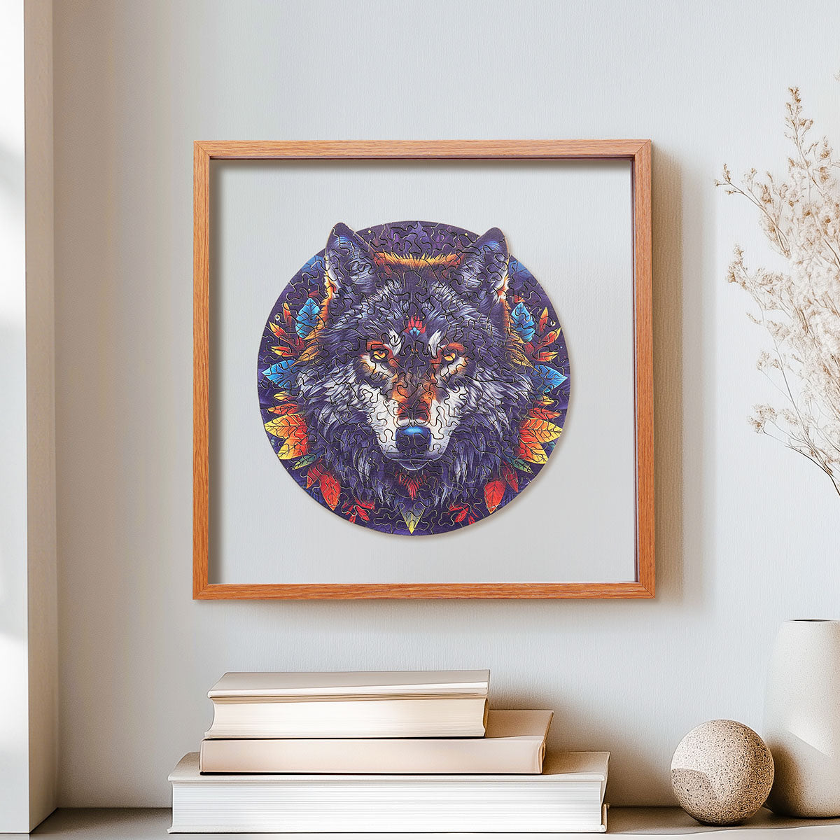 ROBOTIME Wolf in the Jungle Wooden Jigsaw Puzzle with Frame