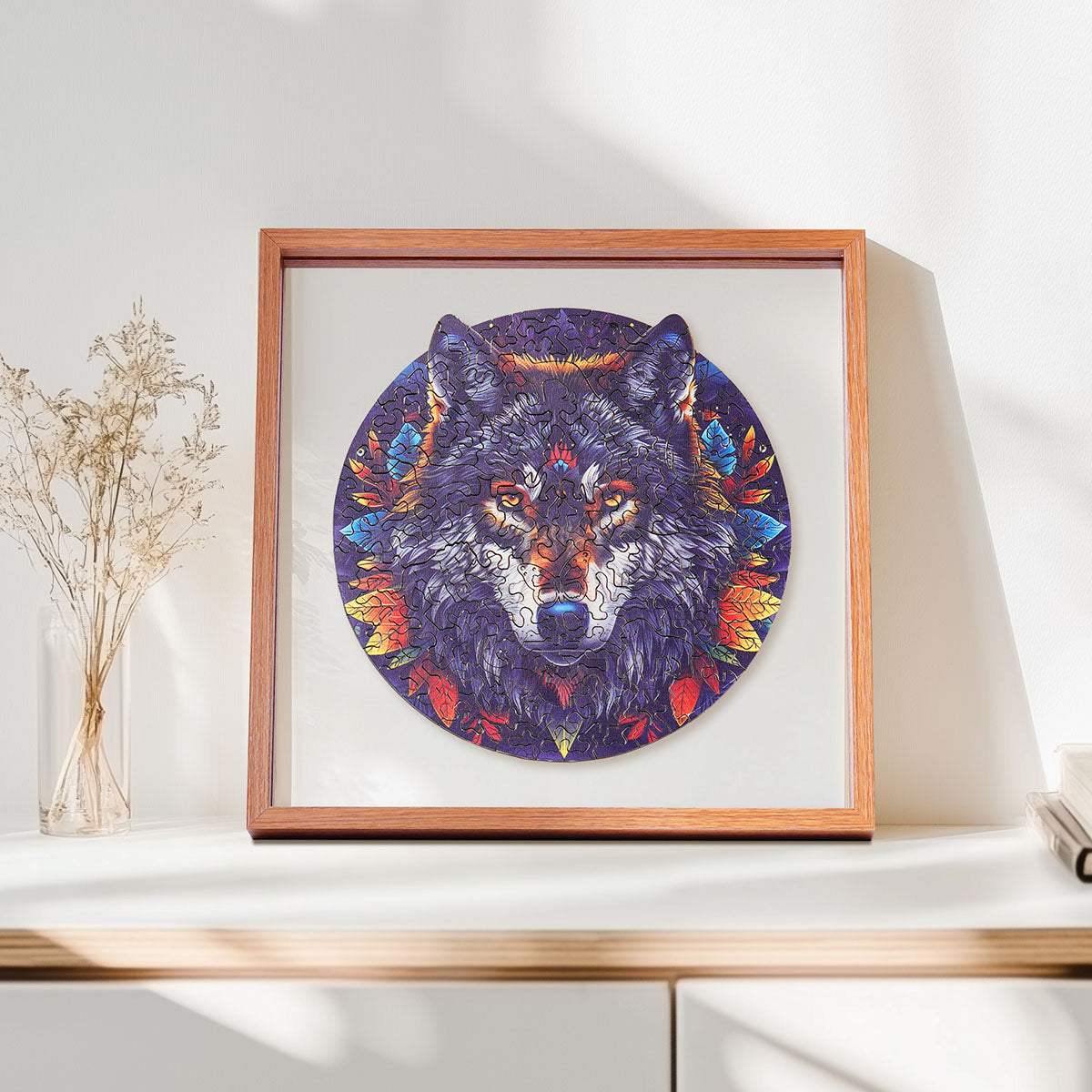 ROBOTIME Wolf in the Jungle Wooden Jigsaw Puzzle with Frame