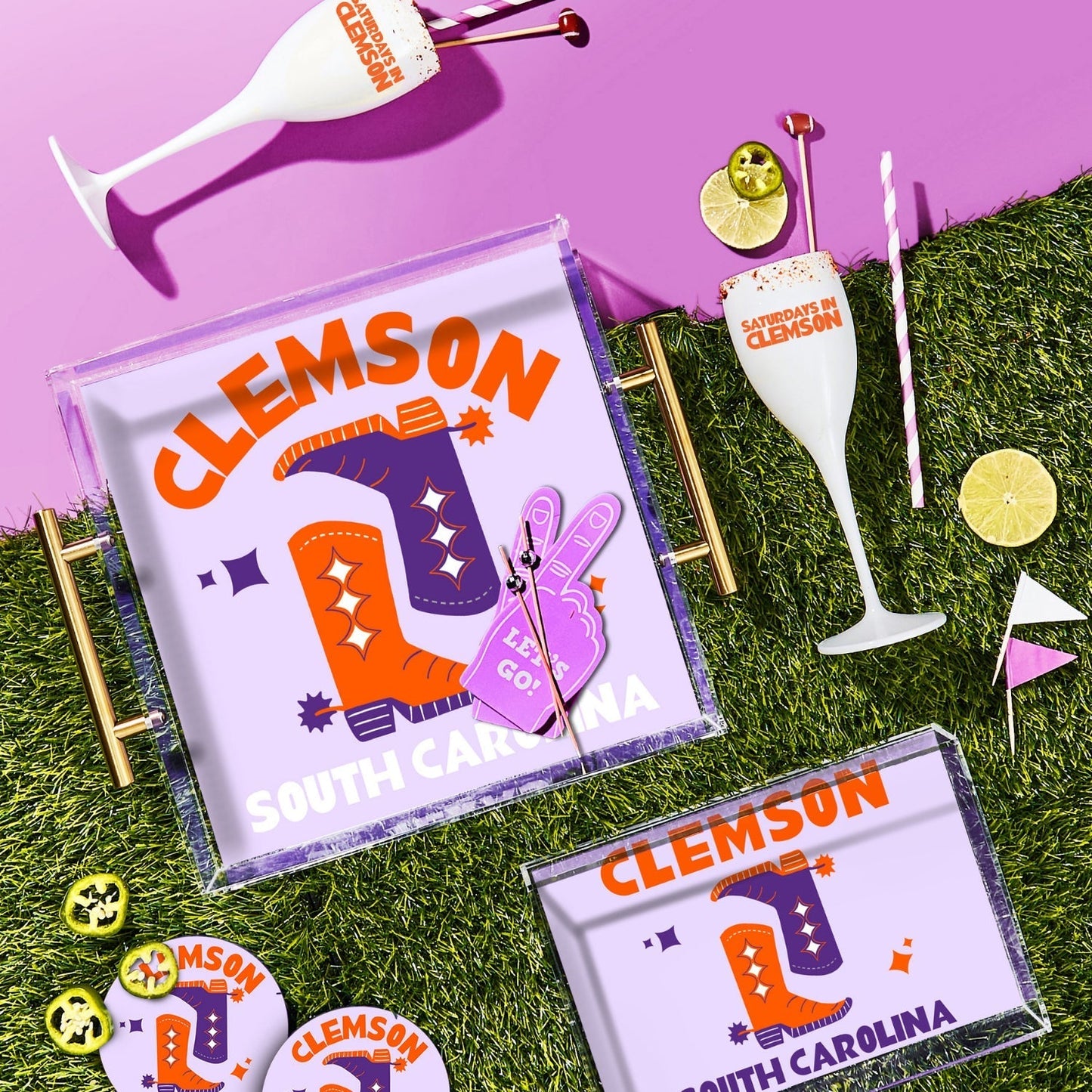 Clemson Kickoff College Town Acrylic Drink Coasters