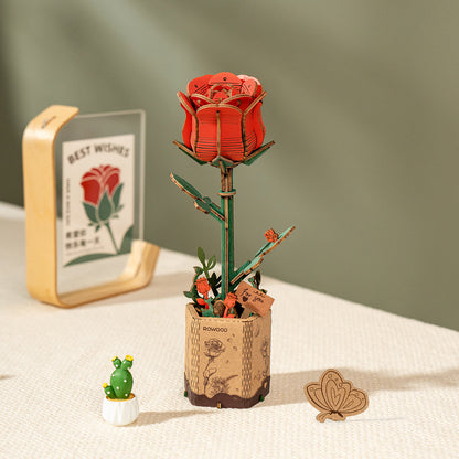 Rowood DIY Wooden Flower Bouquet 3D Wooden Puzzle TW01H